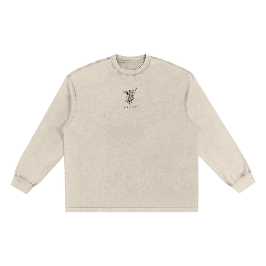 Snow Washed Oversize Crewneck